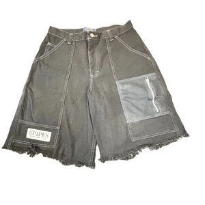 Vintage Y2k Lee Pipes Jean Shorts Baggy Denim Men’s 32 Black Skater Bmx